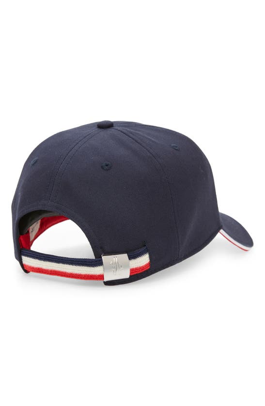 Shop Moncler Berretto Logo Adjustable Baseball Cap In Navy