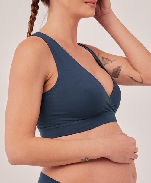 Pact Organic Maternity Nursing Bralette In French Navy