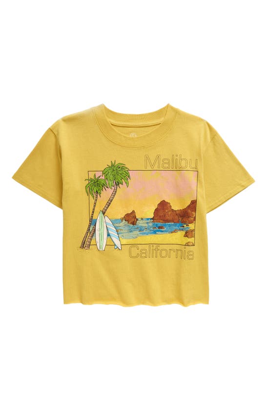 Treasure & Bond Kids' Crop Graphic Tee In Yellow Bamboo Malibu