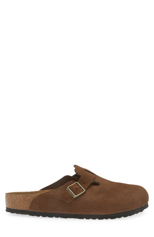 Shop Birkenstock Boston Ribbed Clog In Dark Tea