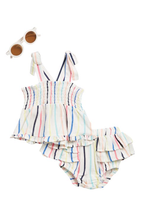 Stripe Top, Bloomers & Sunglasses Set (Baby)