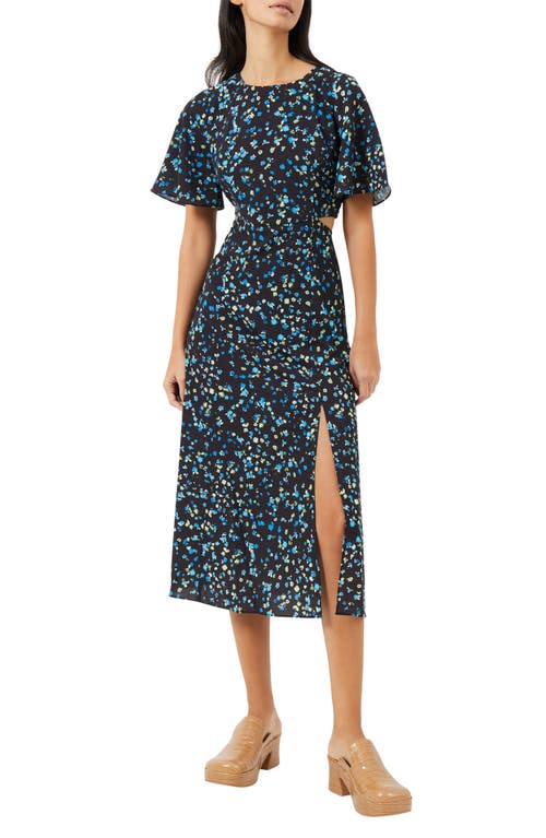 French Connection Shea Ferna Verona Floral Midi Dress in Black Multi