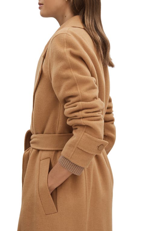 Shop Reiss Emile Belted Wool Blend Coat In Camel