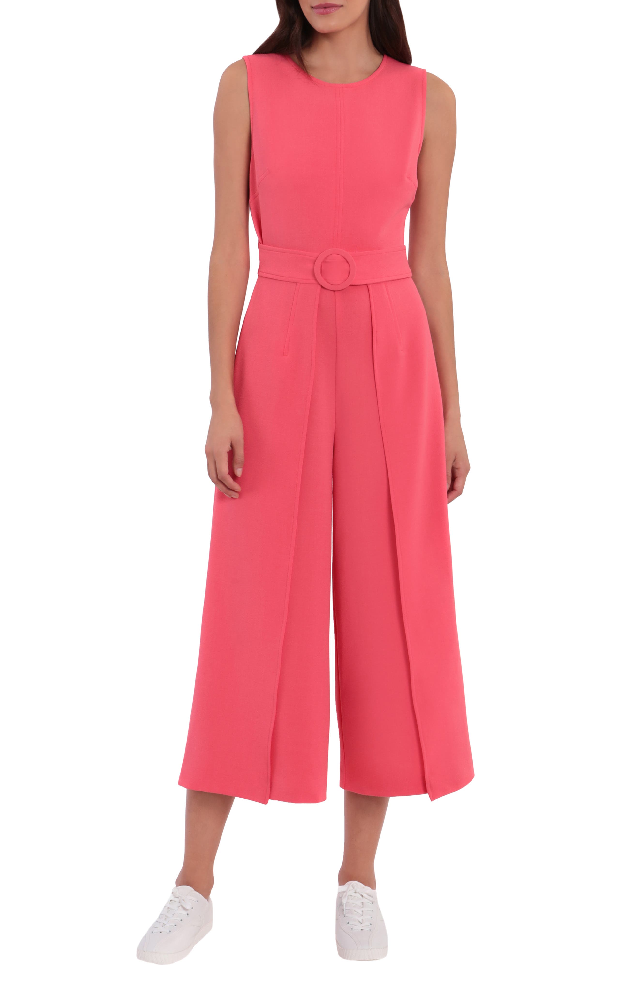 London Times Sleeveless Scuba Crepe Jumpsuit In Open Pink5 ModeSens