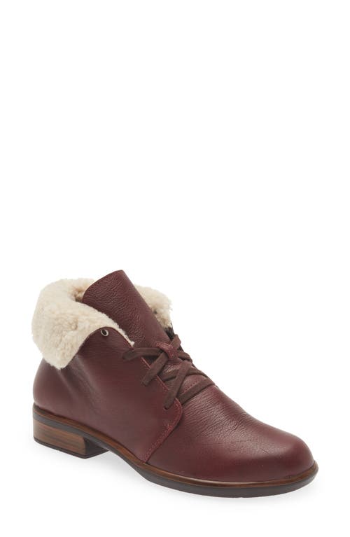 Pali Faux Shearling Lined Bootie in Soft Bordeaux Leather