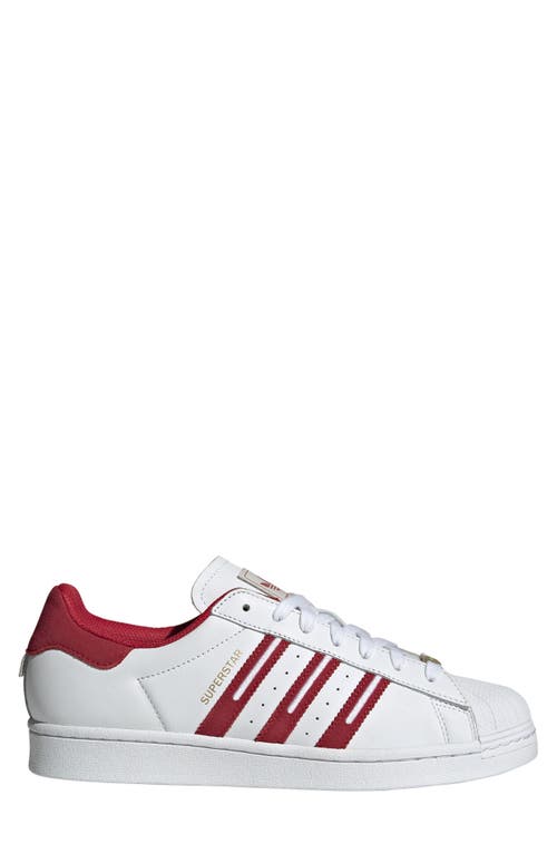 Shop Adidas Originals Adidas Superstar Sneaker In White/team Victory Red/grey