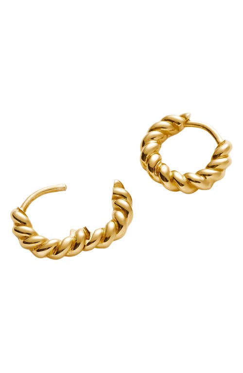 Missoma Twisted Huggie Hoop Earrings In Gold