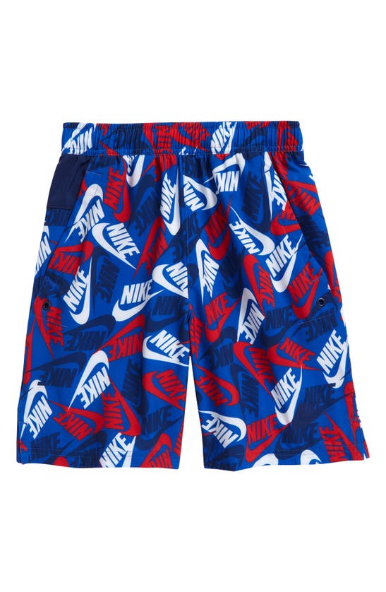 Nike Sportswear Kids' Allover Logo Woven Shorts In Game Royal/ Blue ...