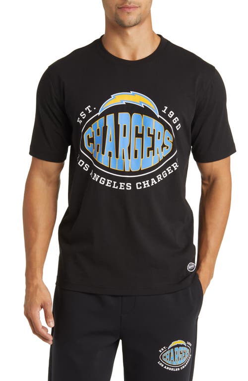 BOSS x NFL Stretch Cotton Graphic T-Shirt in Los Angeles Chargers Black 