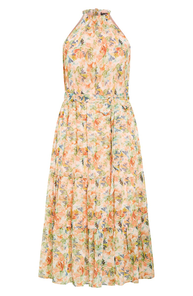 City Chic Callie Print Tiered Belted Maxi Dress | Nordstrom