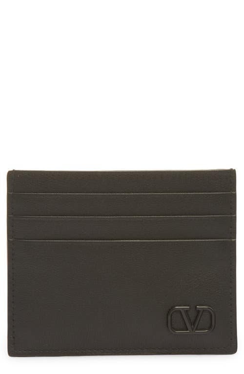 Valentino Garavani Mini Vlogo Signature Leather Card Case In Nero