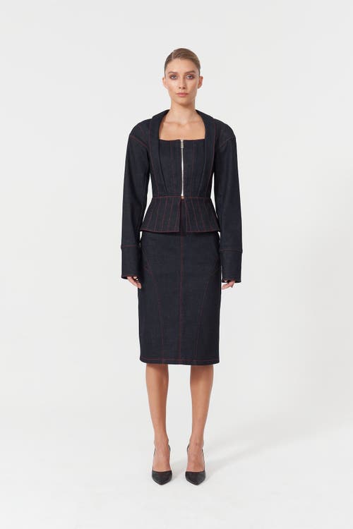 Jendue Davidson Corset Jacket In Deep Blue