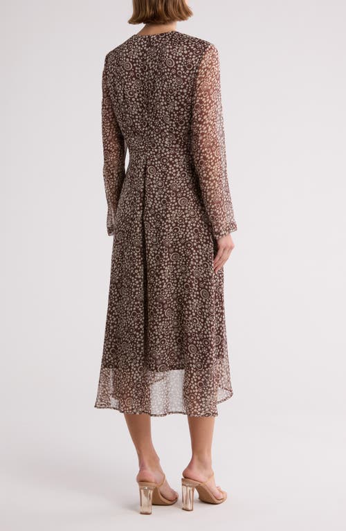 Area Stars Circle Print Midi Dress In Brown