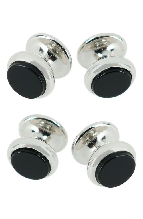 Trafalgar Sutton Onyx Shirt Studs In Silver