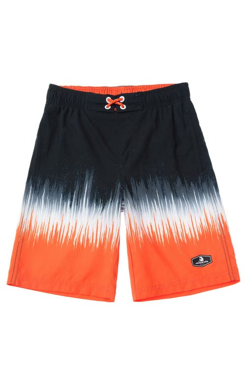 Rokka&rolla Kid's Swim Trunks With Mesh Lining And Upf 50+ Protection In Orange Shadow