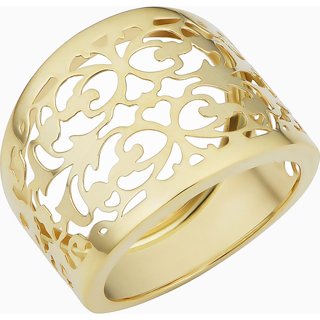 Oradina 14k Yellow Gold Love Lace Ring In Yellow Gold