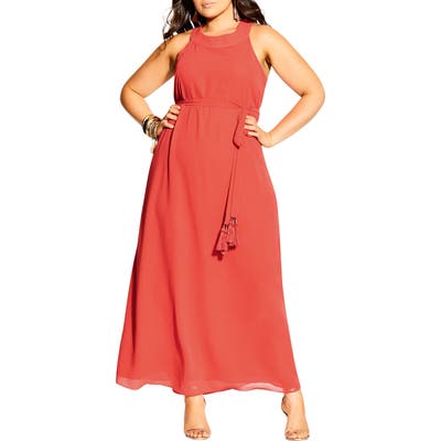 Plus Size City Chic Bliss Maxi Dress, Orange