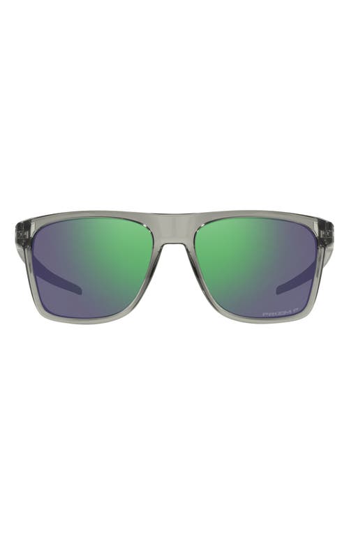Oakley Leffingwell 57mm Prizm Polarized Rectangular Sunglasses in Grey Metal at Nordstrom