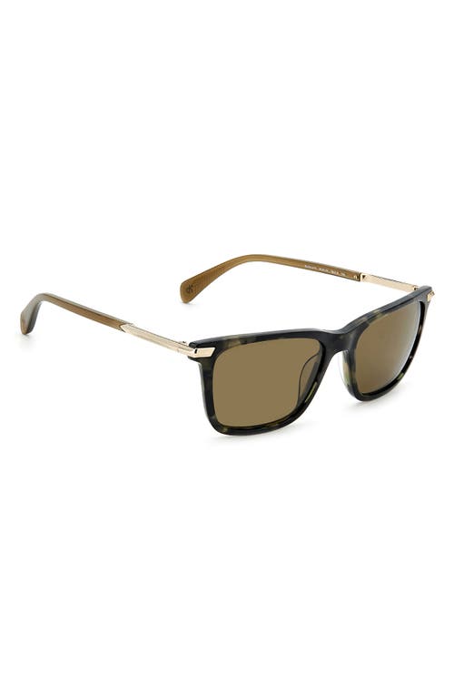 Rag & Bone 56mm Square Sunglasses In Green Havana