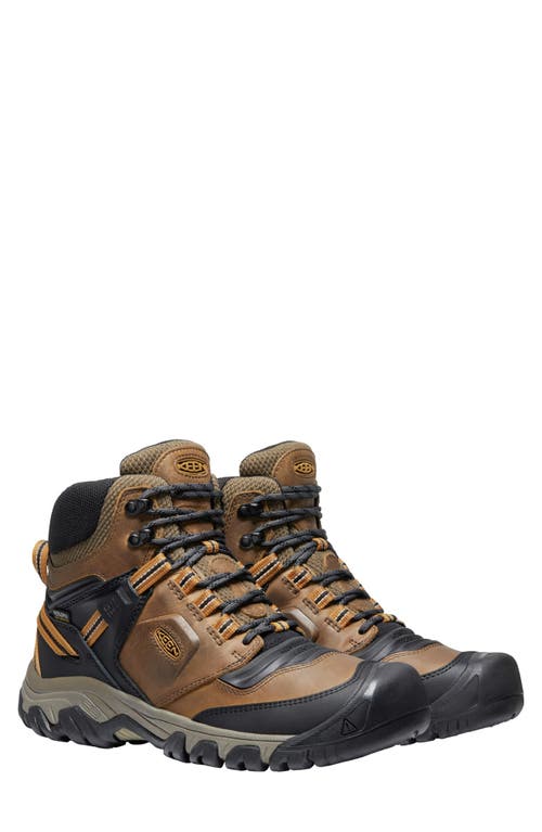 Keen Ridge Flex Waterproof Hiking Boot In Bison/golden Brown