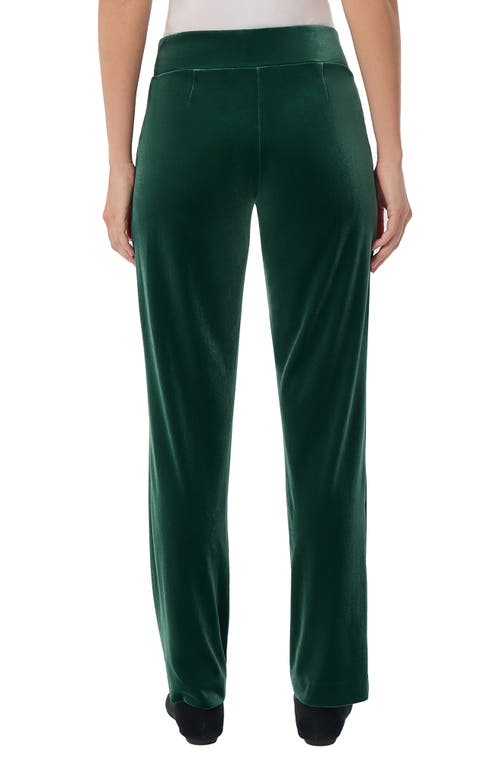 Shop Jones New York Velour Straight Leg Pull-on Pants In Forest Green