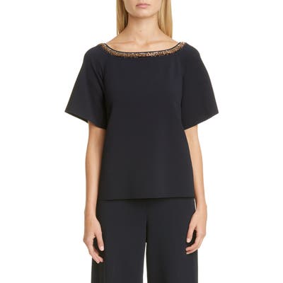 Stella Mccartney Embellished Compact Sweater, 48 IT - Blue