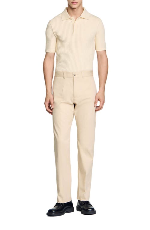 Shop Sandro Straight-leg Chinos In Ficelle