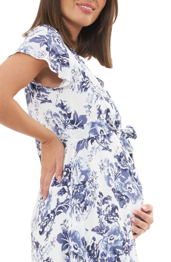 Shop Ripe Maternity Floral Layered Maternity Dress In White