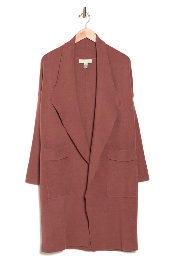 By Design Andrea Solid Open Cardigan In Cognac