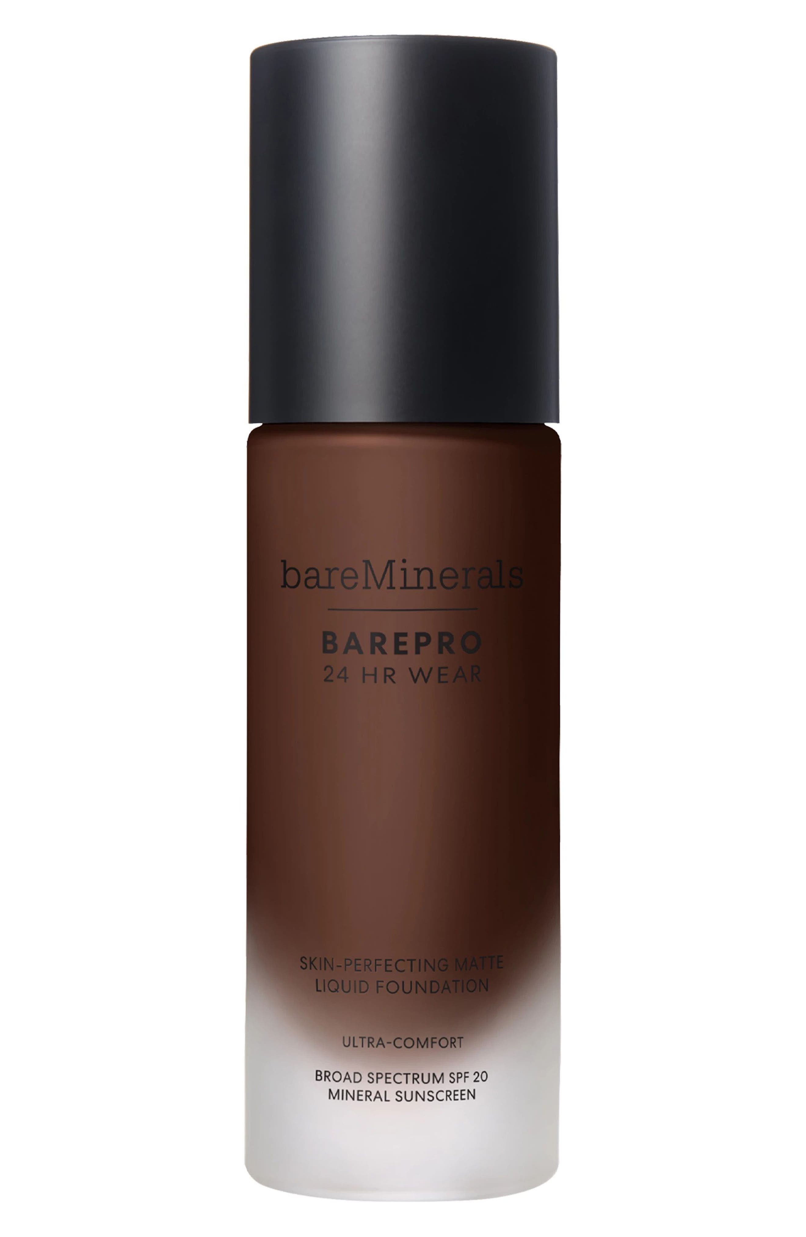 bareMinerals® BAREPRO 24HR Wear Skin-Perfecting Matte Liquid Foundation Mineral SPF 20 PA++ in Deep 65 Neutral 