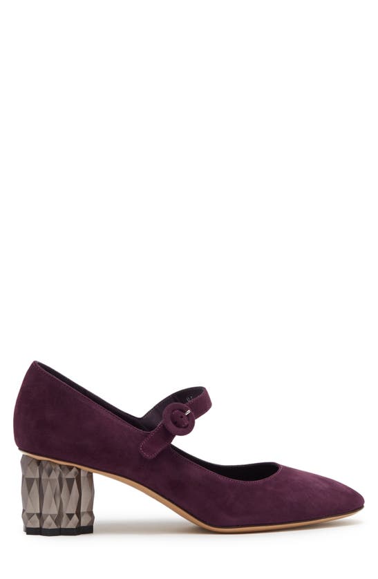 Ferragamo Salvatore Suede Mary Jane Pump In Purple | ModeSens