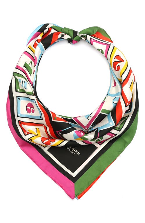playing cards silk square scarf in Multi