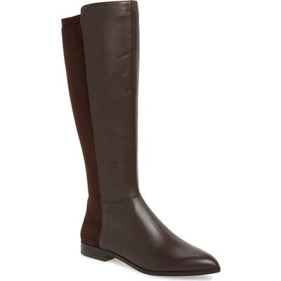 Nine West Owenford Knee High Riding Boot Wide Calf- Brown