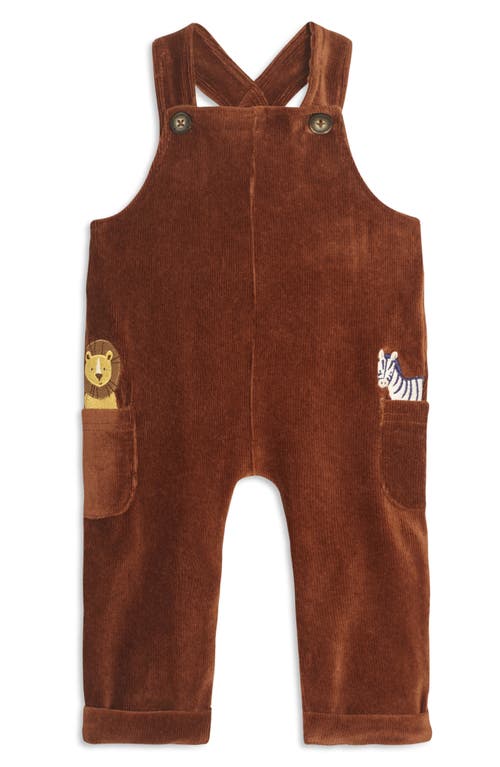 JOJO MAMAN BÉBÉ JOJO MAMAN BEBE SAFARI FRIENDS STRIPE T-SHIRT & COTTON CORDUROY OVERALLS SET 