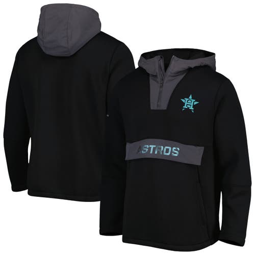 Men's Levelwear Black Houston Astros Ruckus Quarter-Zip Hoodie