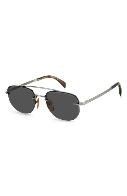 Shop David Beckham Eyewear 53mm Geometric Sunglasses In Ruthenium Black