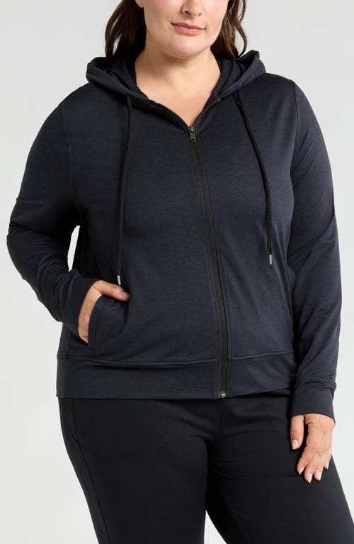 Shop Zella Restore Soft Zip-up Hoodie In Black