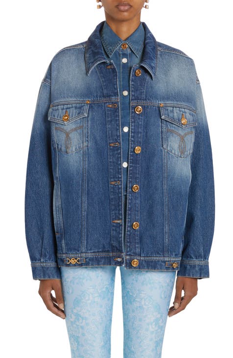 Versace denim jacket clearance womens