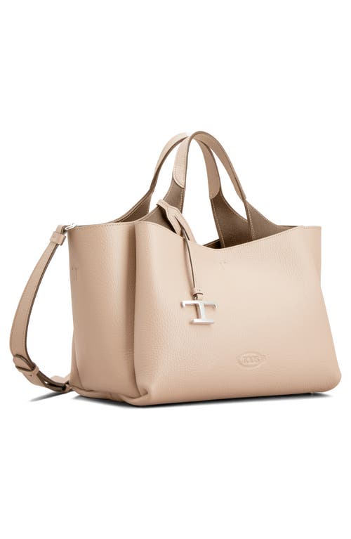 Shop Tod's Mini Leather Tote In Ballerina/creta