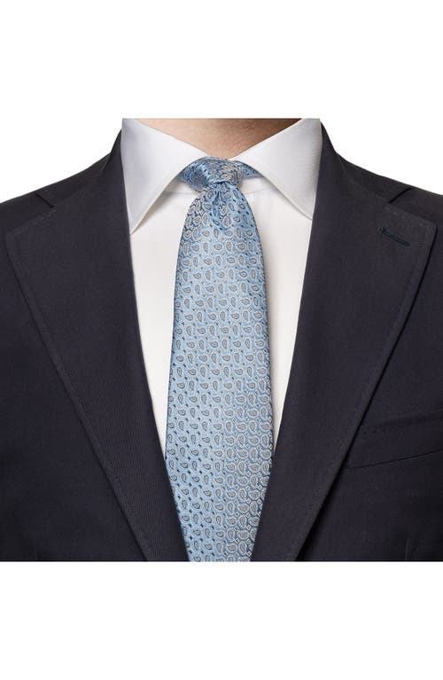 Shop Eton Micropaisley Silk Tie In Lt/pastel Blue