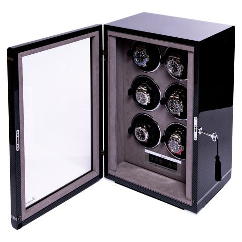 Rapport London Formula Six Watch Winder In Carbon Fibre