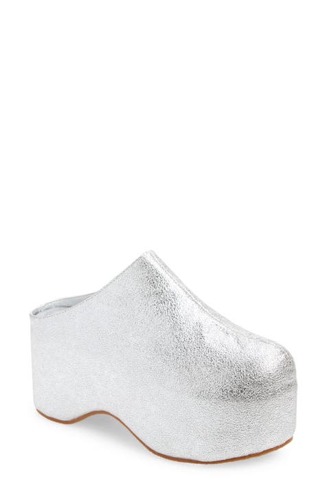 Metallic deals silver clogs