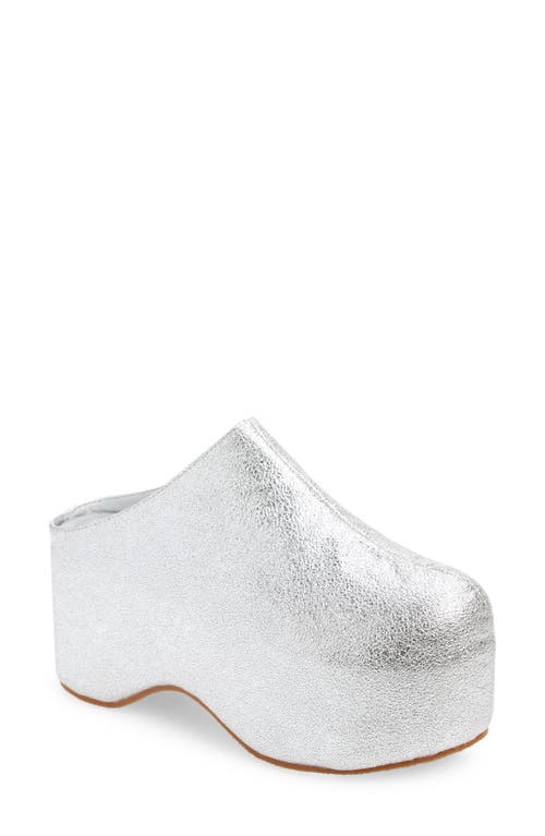 AZALEA WANG Lizzy Metallic Platform Clog in Silver at Nordstrom, Size 7.5