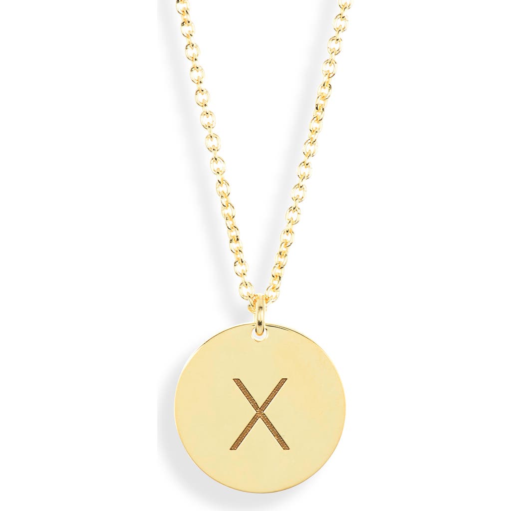 Meshmerise Initial Disc Pendant Necklace In Yellow-x