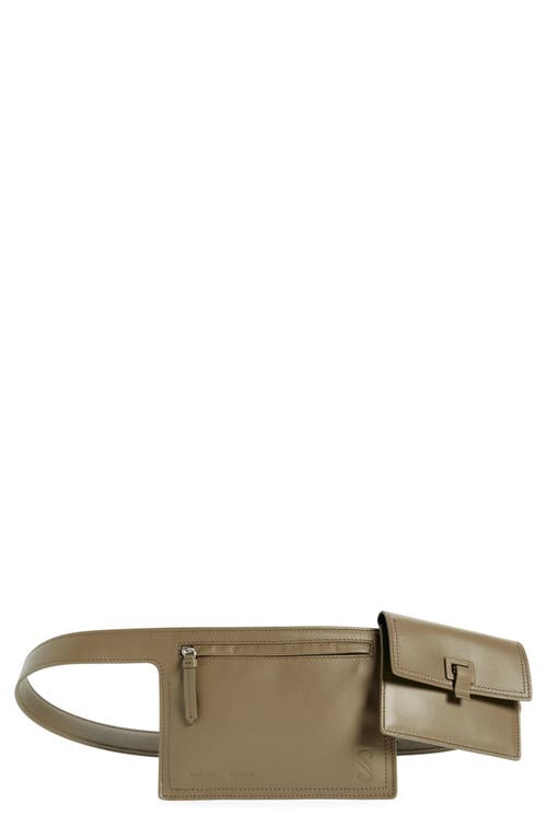 Proenza Schouler Double Pocket Leather Belt Bag In Brown