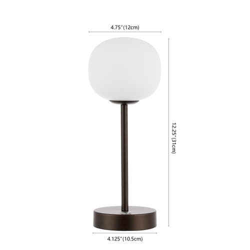 Shop Jonathan Y Natalia Modern Minimalist Iron Rechargeable Integrated Portable Led Table Lamp In Oil Rubbed Bronze