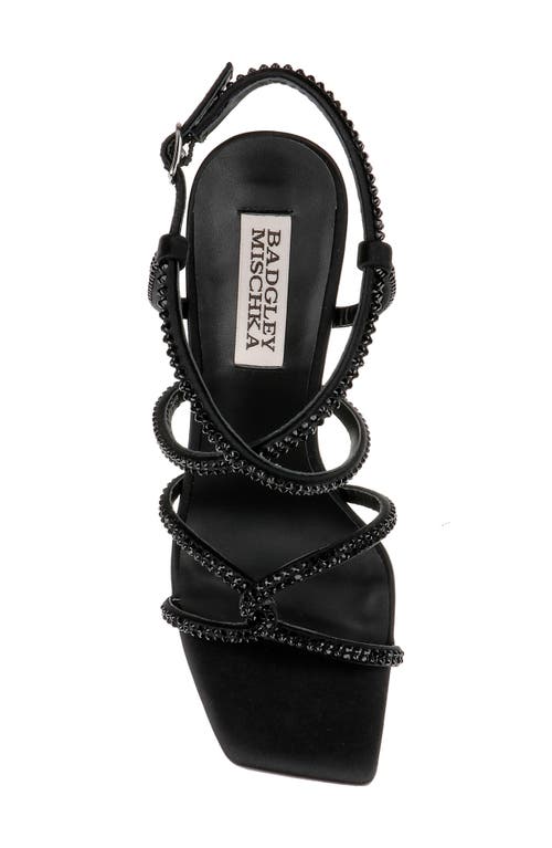 Badgley Mischka Collection Brooke Ankle Strap Sandal In Black Satin