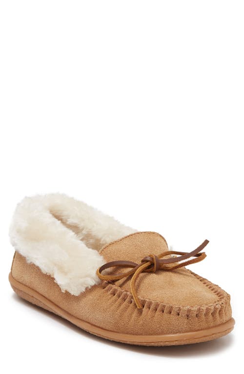 Shop Minnetonka Camp Faux Fur Lined Moccasin Slipper In Cinnamon Cinnamon