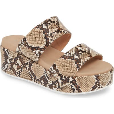 Jslides Quincy Wedge Platform Sandal- Beige