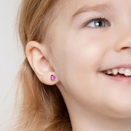 In Season Jewelry Adorable Enamel Ladybug Earrings In Pink